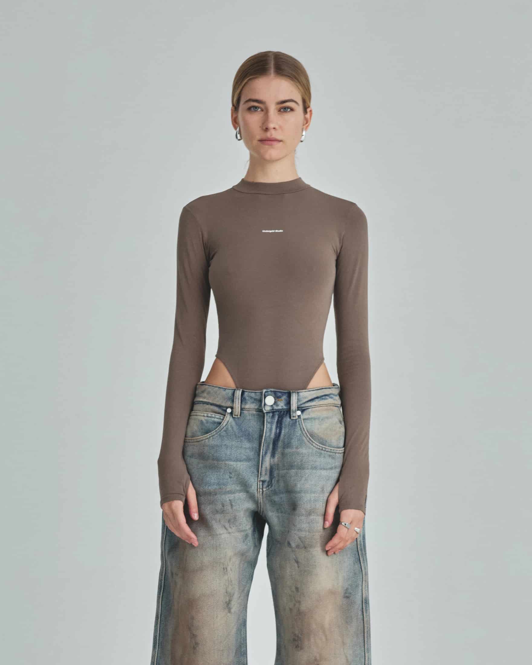 Body Line Undergold Studio Turtleneck Bodysuit Brown - miniatura 2