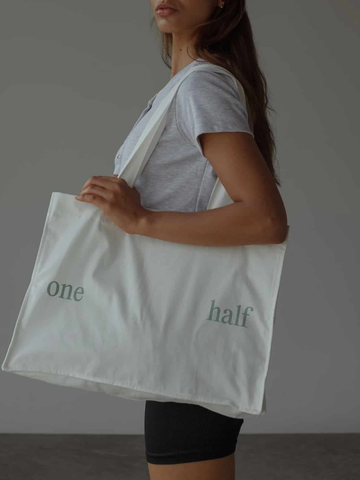 TOTE BAG - SOFT WHITE & BRIGHT GREEN - miniatura 11