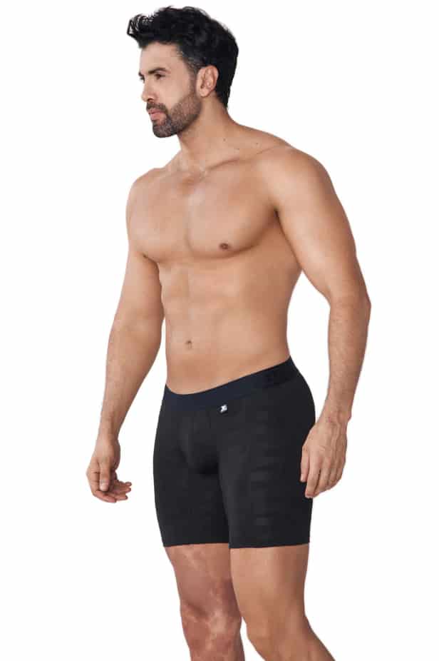 BOXER MICROFIBRA JACQUARD BLOQUES NEGRO - miniatura 1