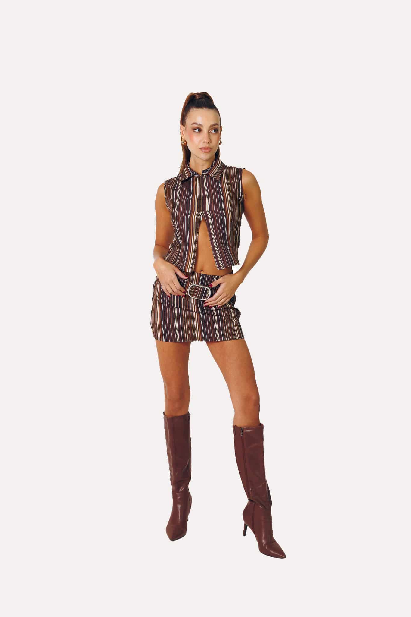 Mini Skirt In Crimson Rush - miniatura 1