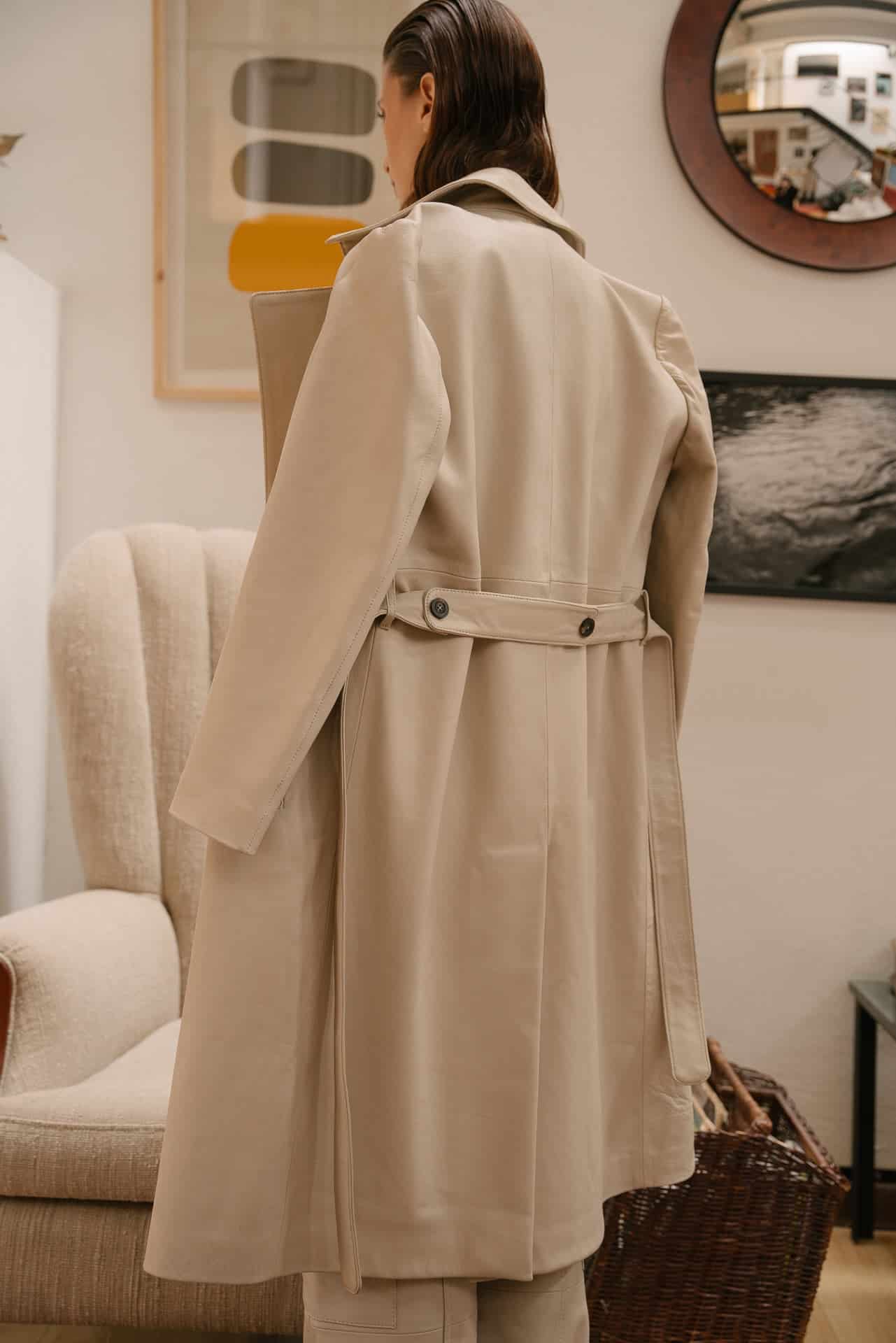 MILA DESTRUCTURED LONG TRENCH COAT - miniatura 3