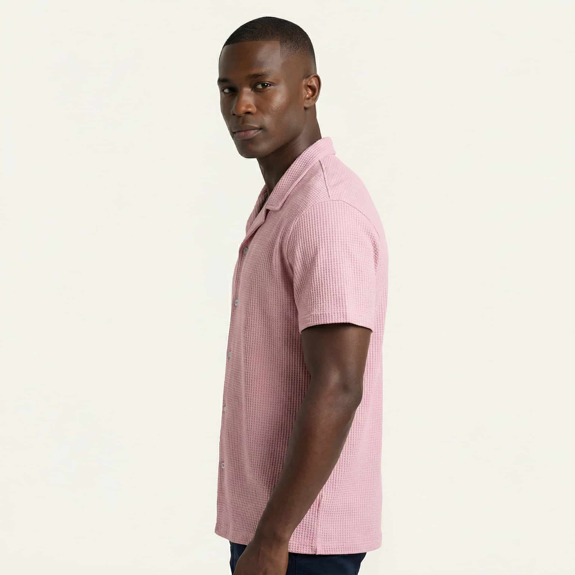 Camisa Texturizada Bowling Rosa C224 - miniatura 2