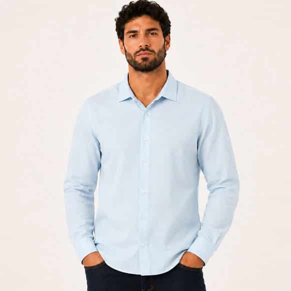 CAMISA ML 55% LINO 45%ALGODON HOMBRE - miniatura 1