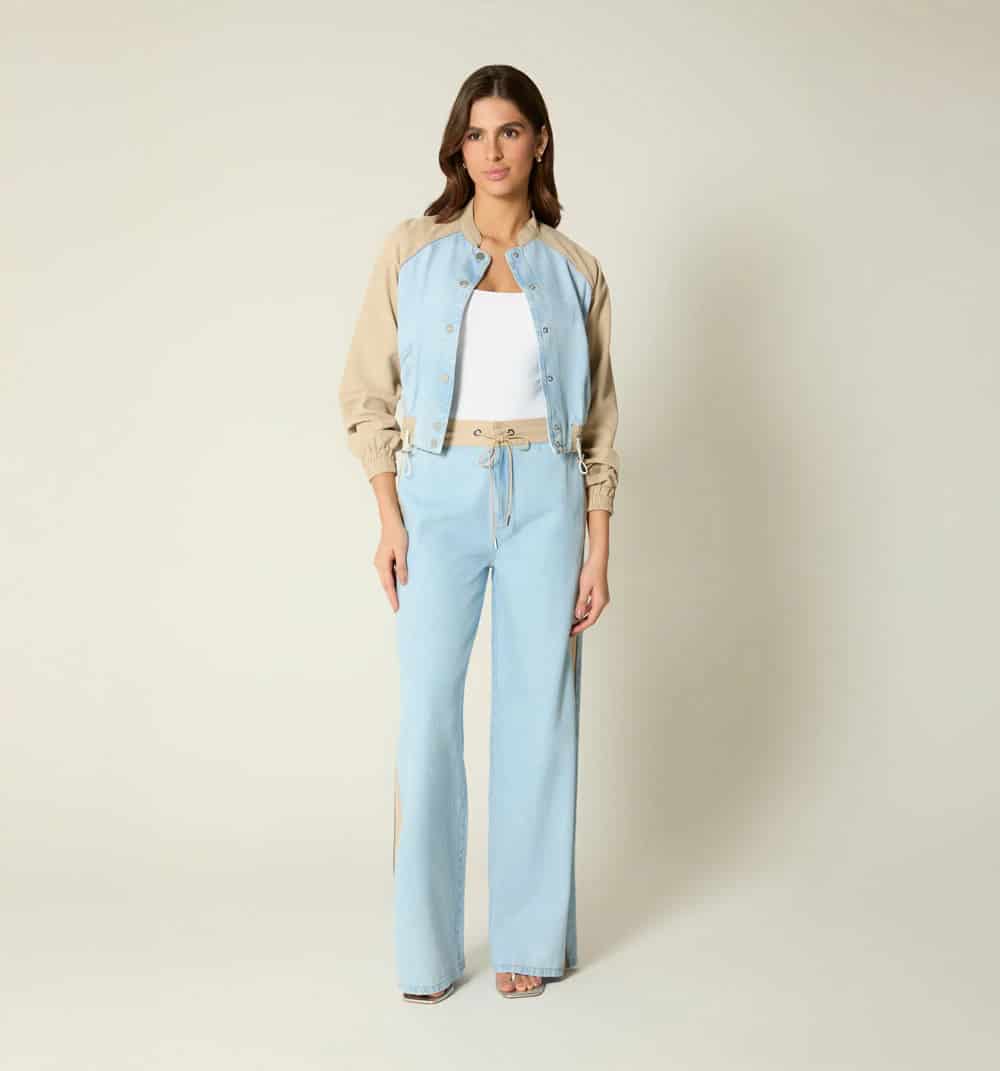Chaqueta bomber cortes combinada - miniatura 2