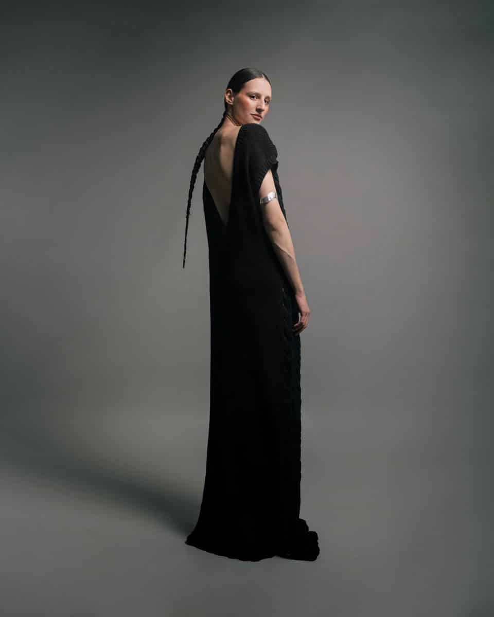 FLAT BRAIDED KNITTED DRESS - miniatura 6
