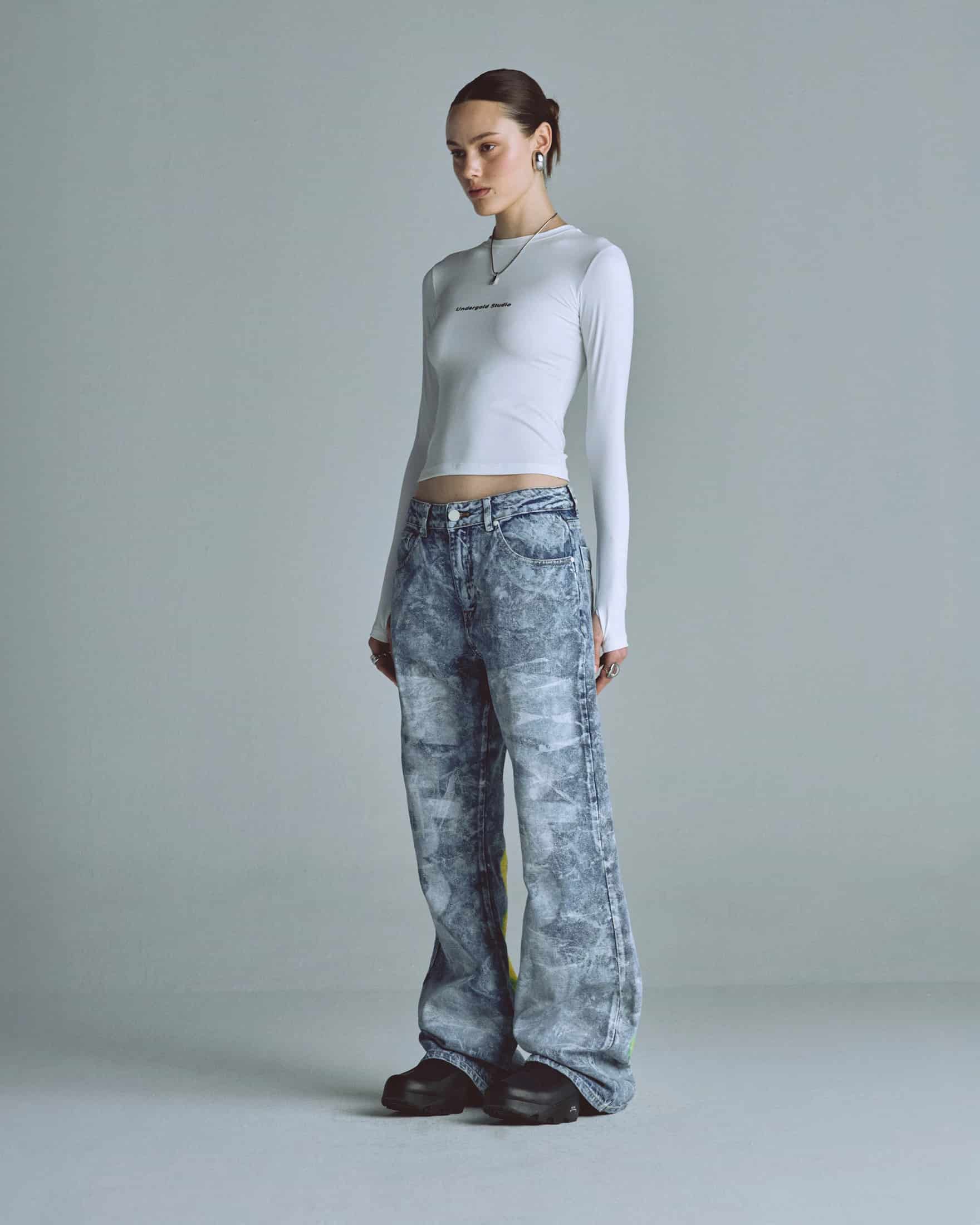 W Basics Undergold Studio Ultra Slim Long Sleeve Tee White - miniatura 5