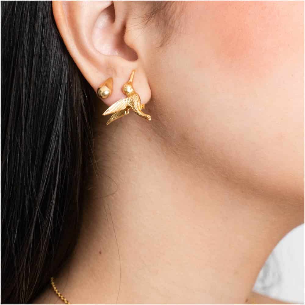 Aretes Topo Encuentro Dorado - miniatura 2