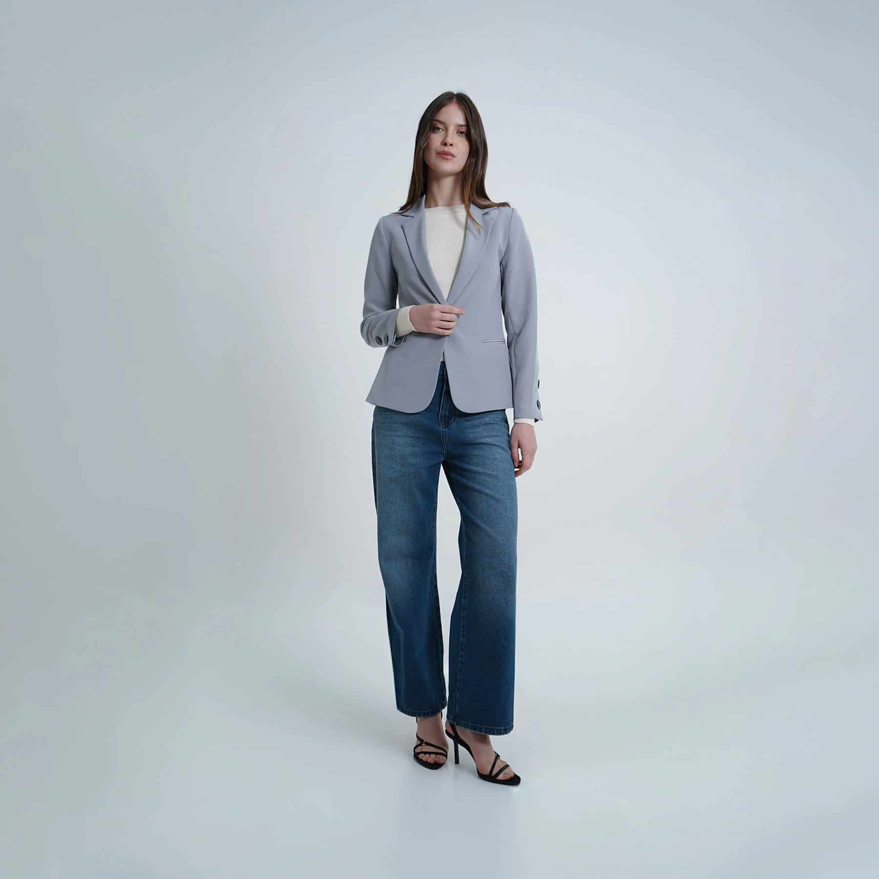 Chaqueta blazer básico con solapa y botones - miniatura 2