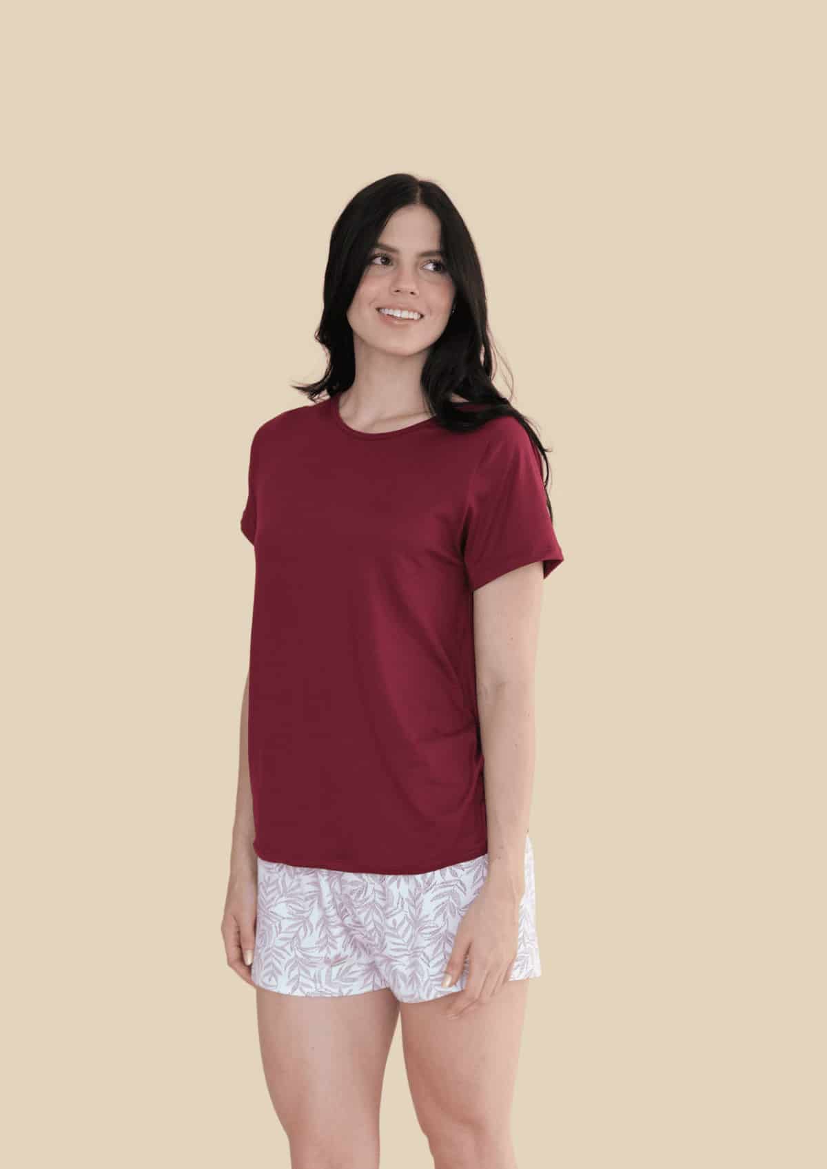 Pijama Short Estampado Vinotinto - miniatura 4