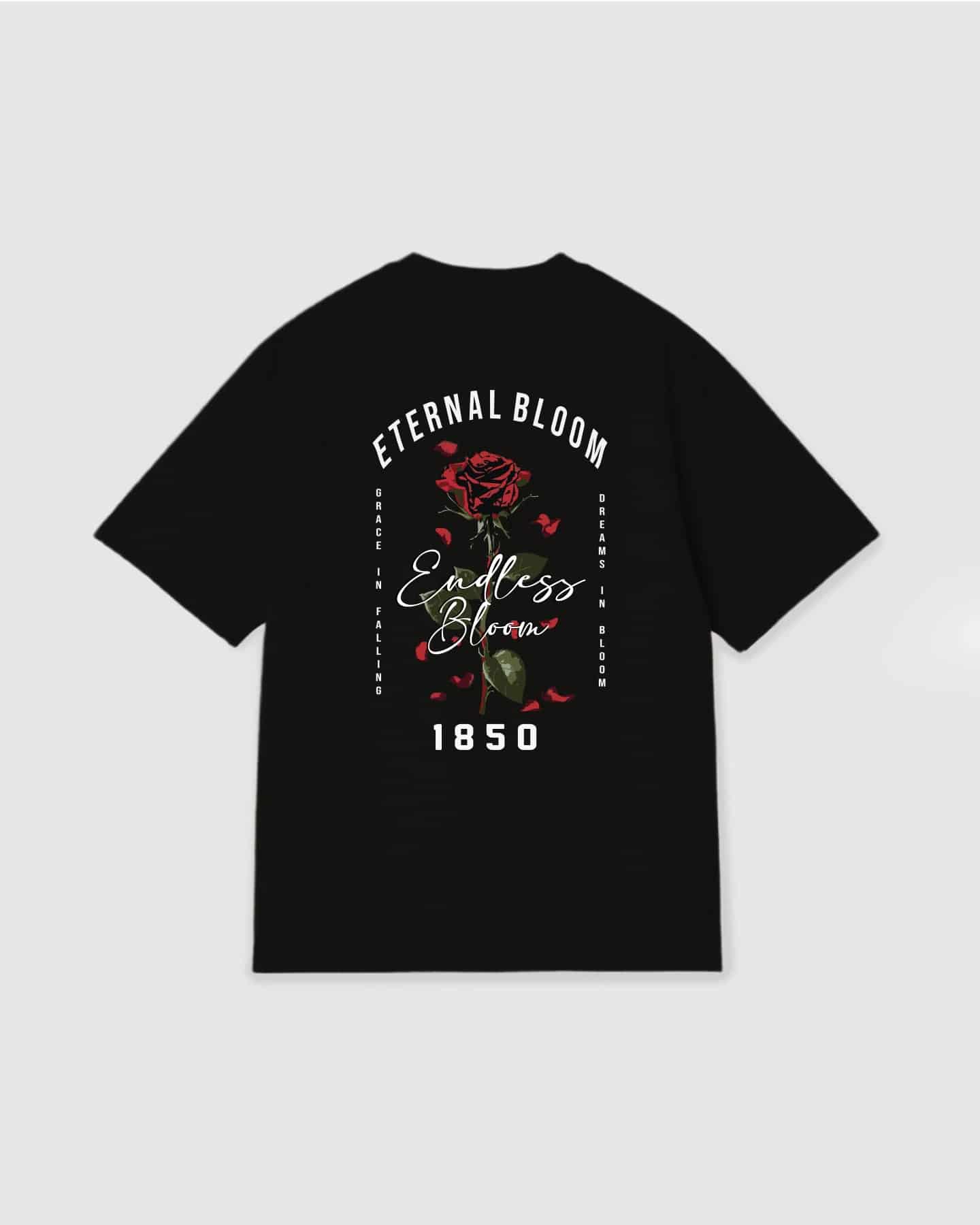 Oversized T Shirt Eternal Bloom Black - miniatura 1
