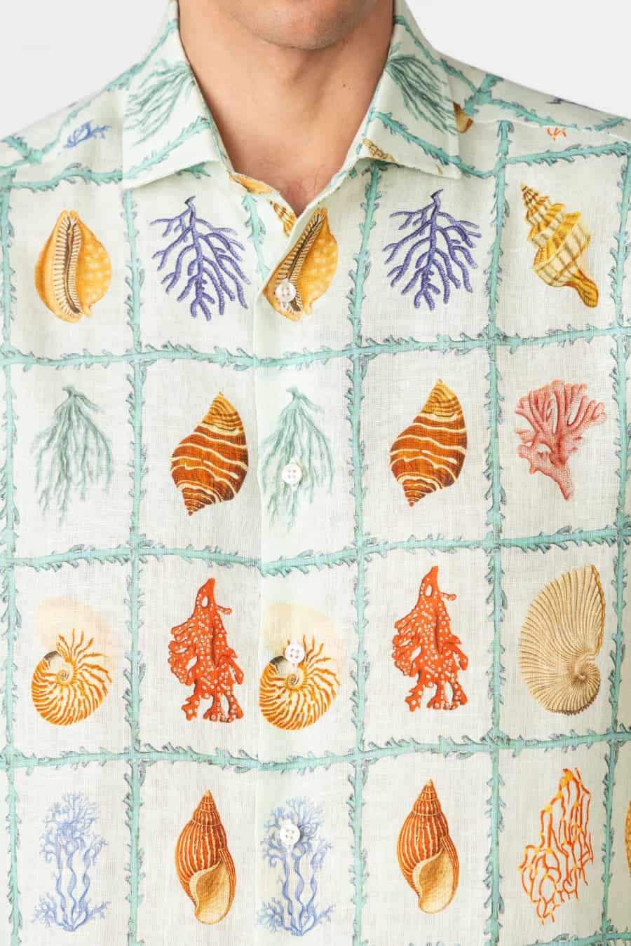 Men's linen shirt sky blue tambor - miniatura 5