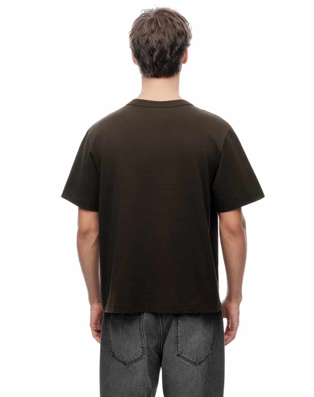 Camiseta manga corta oversize algodón café hombre - miniatura 2