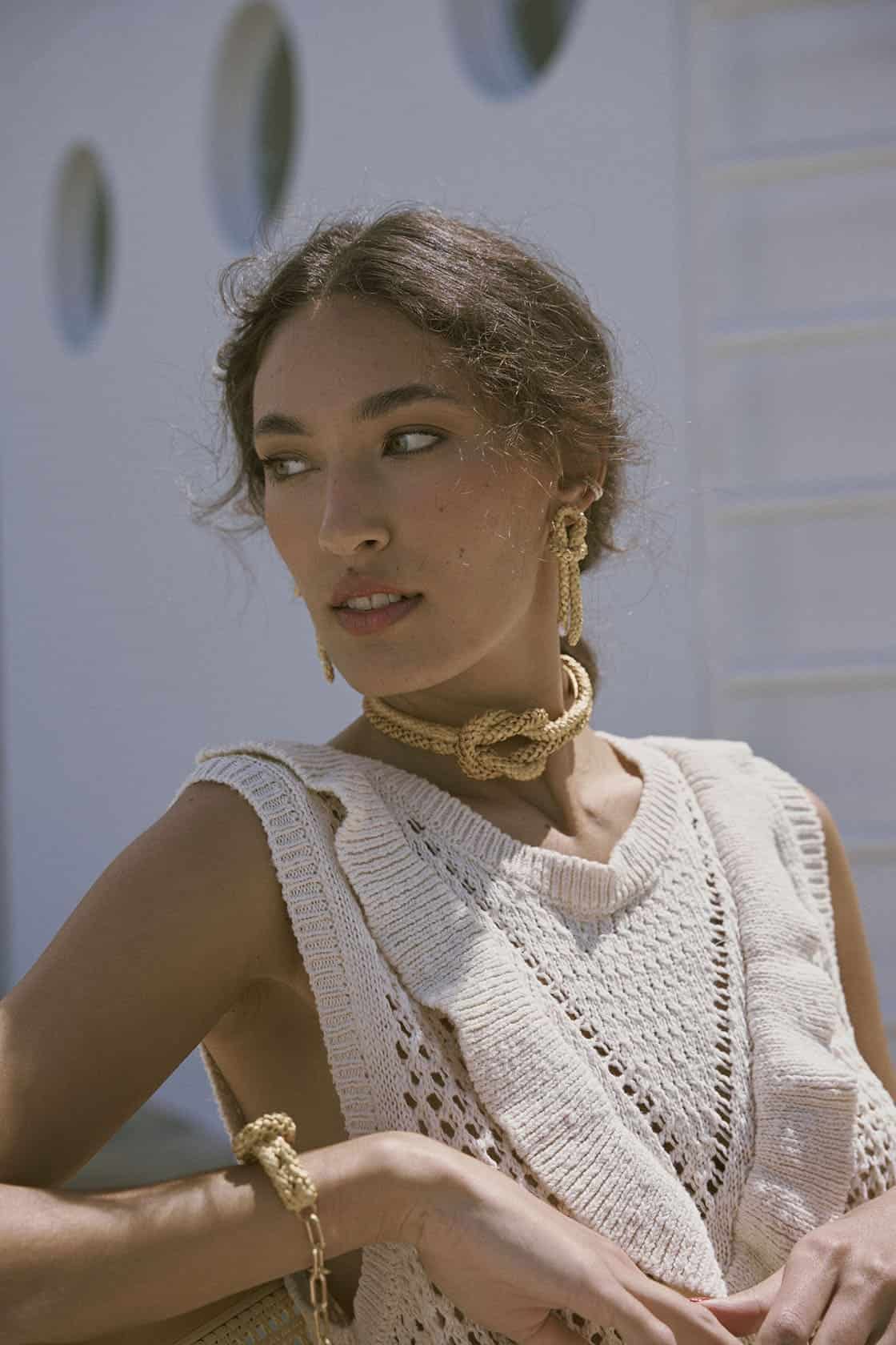 NORFOLK SAILOR KNOT CHOCKER AND PEARL - miniatura 3