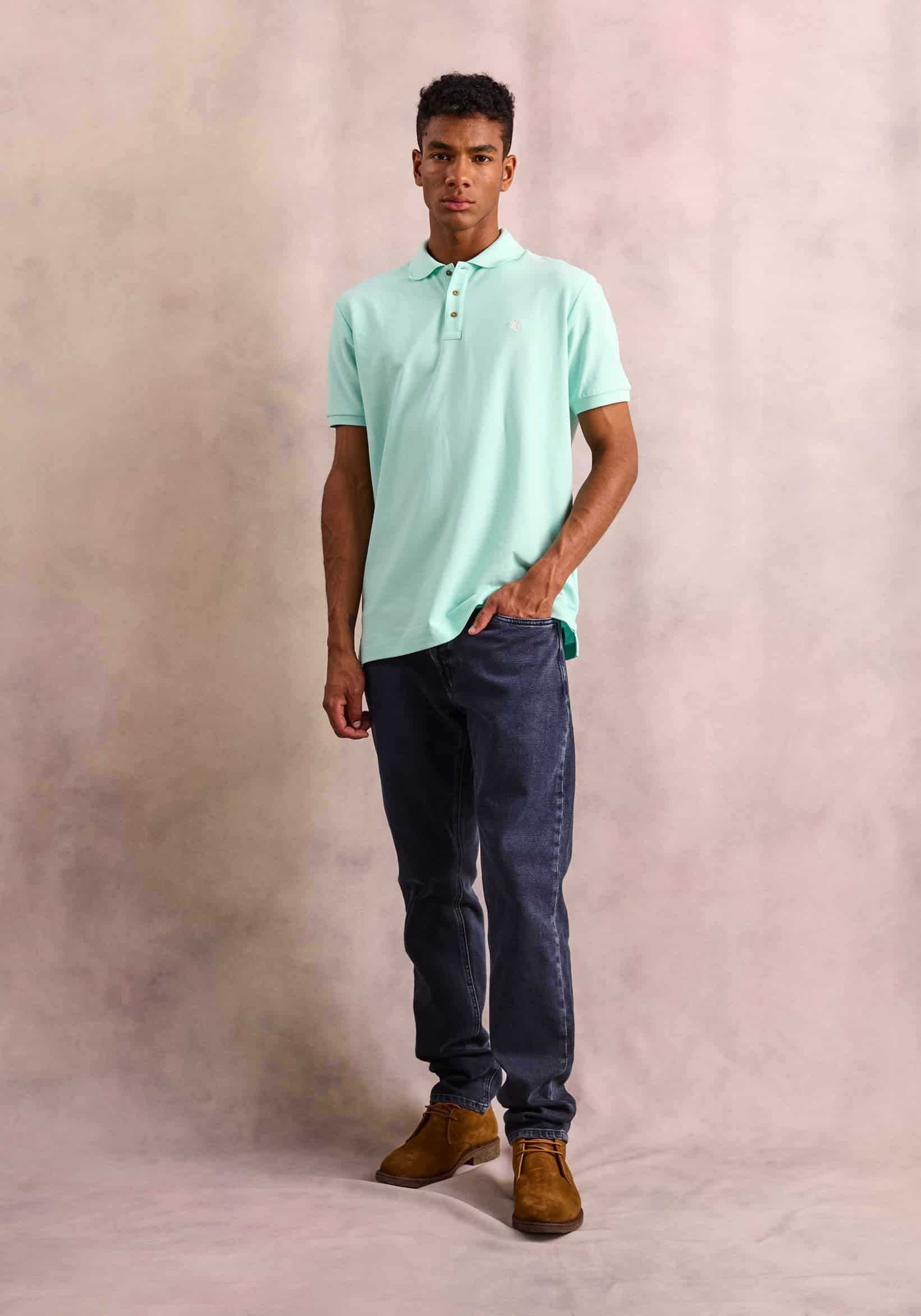 Camiseta Tipo Polo Verde Claro L-Mar - miniatura 2
