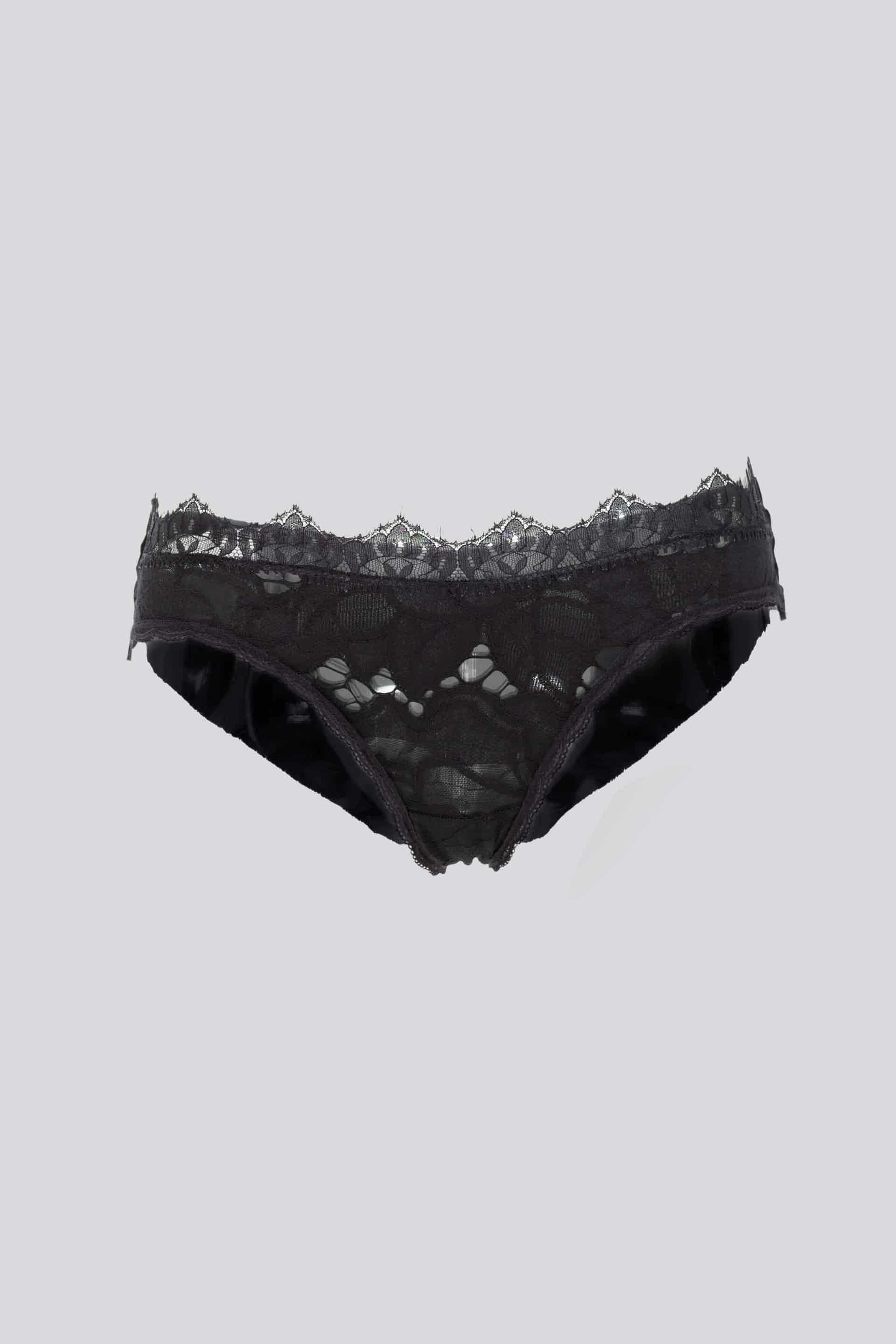 CULOTTE ELLIPSE ENCAJE ALGODÓN NEGRO - miniatura 3