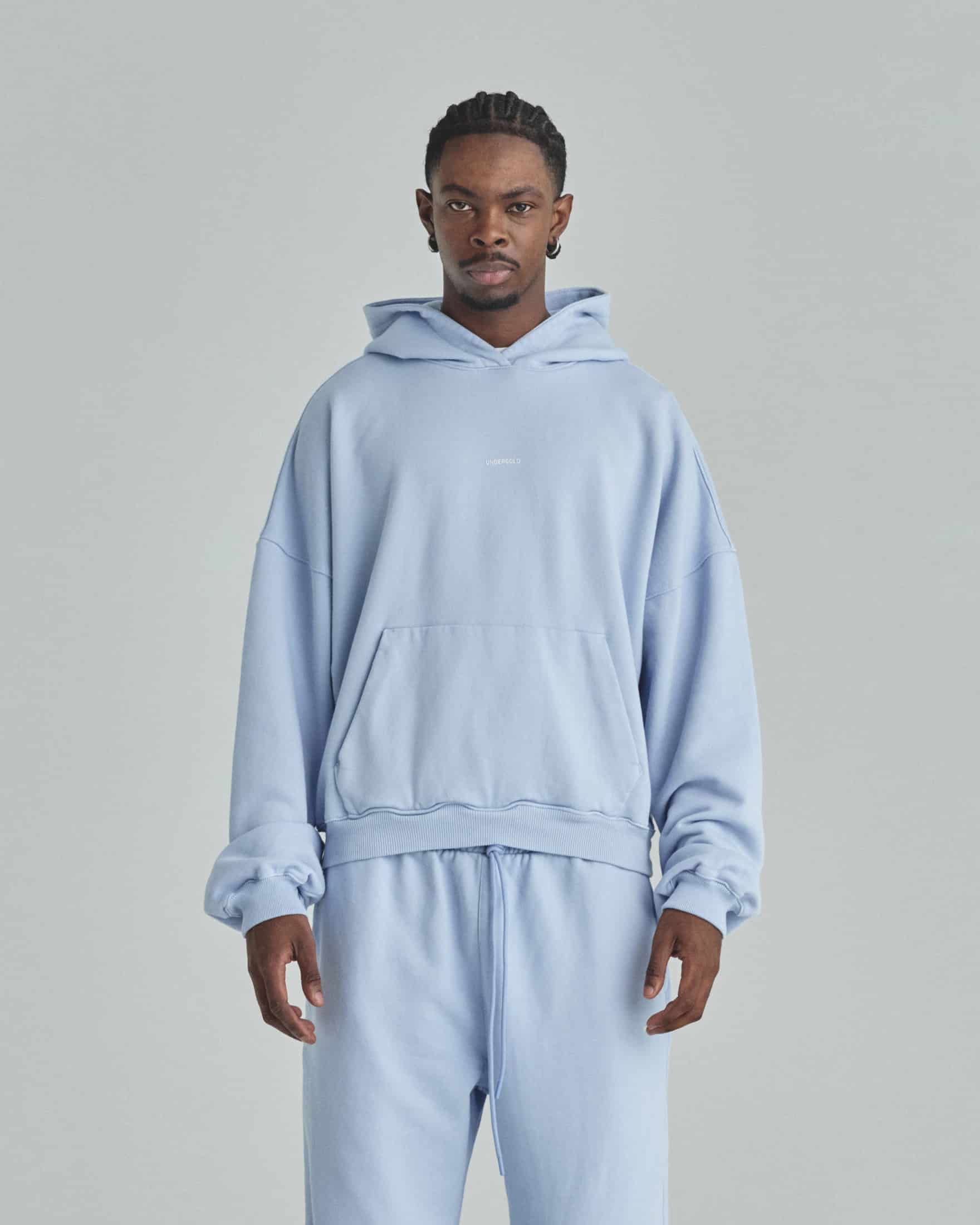 Basics Undergold Boxy Fit Hoodie Light Blue - miniatura 2