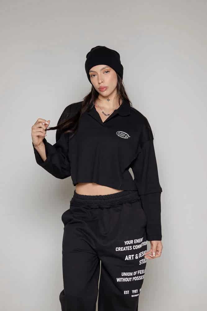 Buzo Dama Courage Tipo Polo-Negro - miniatura 5