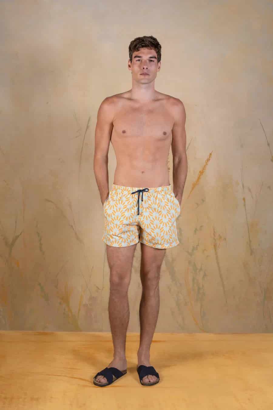 Yellow Spica polyester swim trunks yellow - miniatura 1