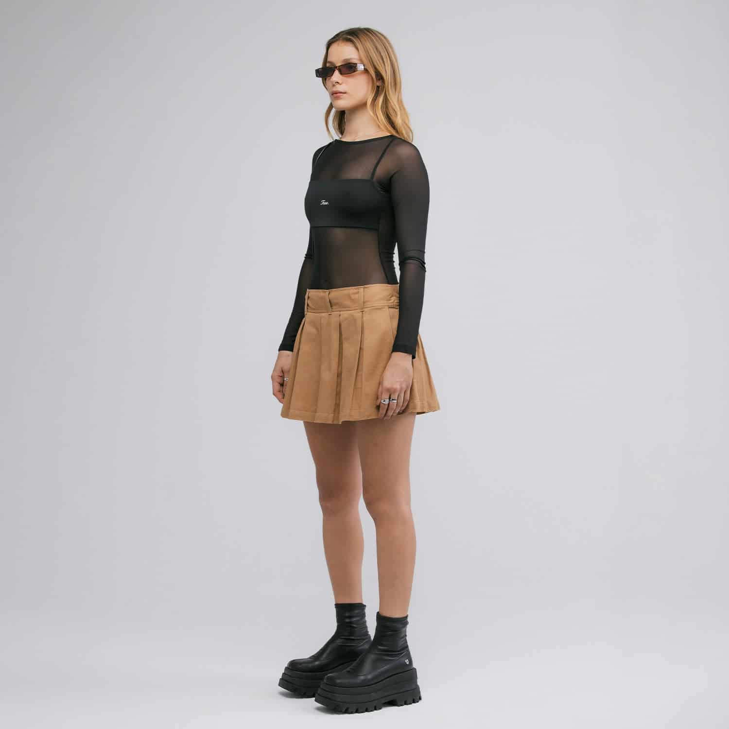 Bandeau Mesh Bodysuit - Black - miniatura 8