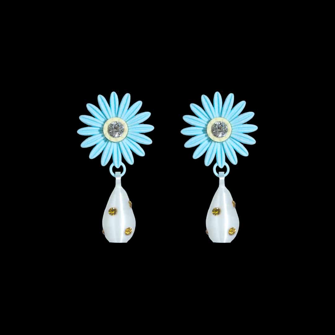 ARETES DE MARGARITA CON DIJE DE PERLA - miniatura 1