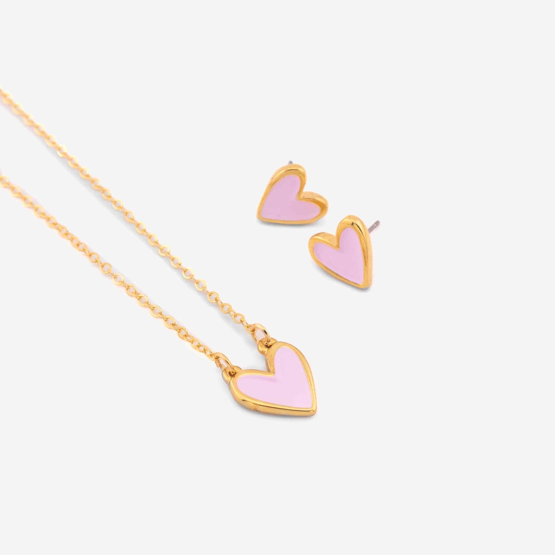 Set Collar + Aretes Corazón - miniatura 2