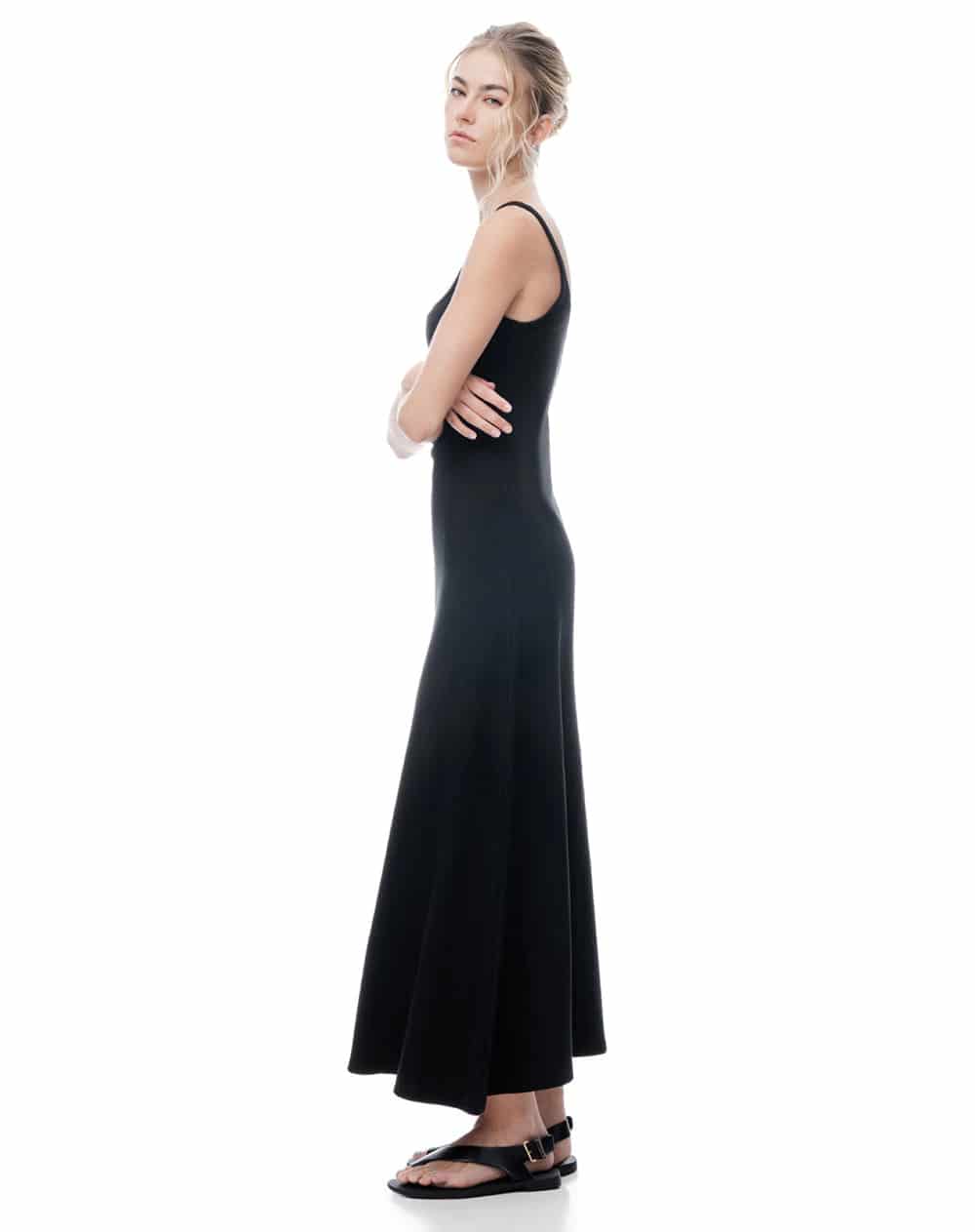 Vestido largo negro mujer - miniatura 5