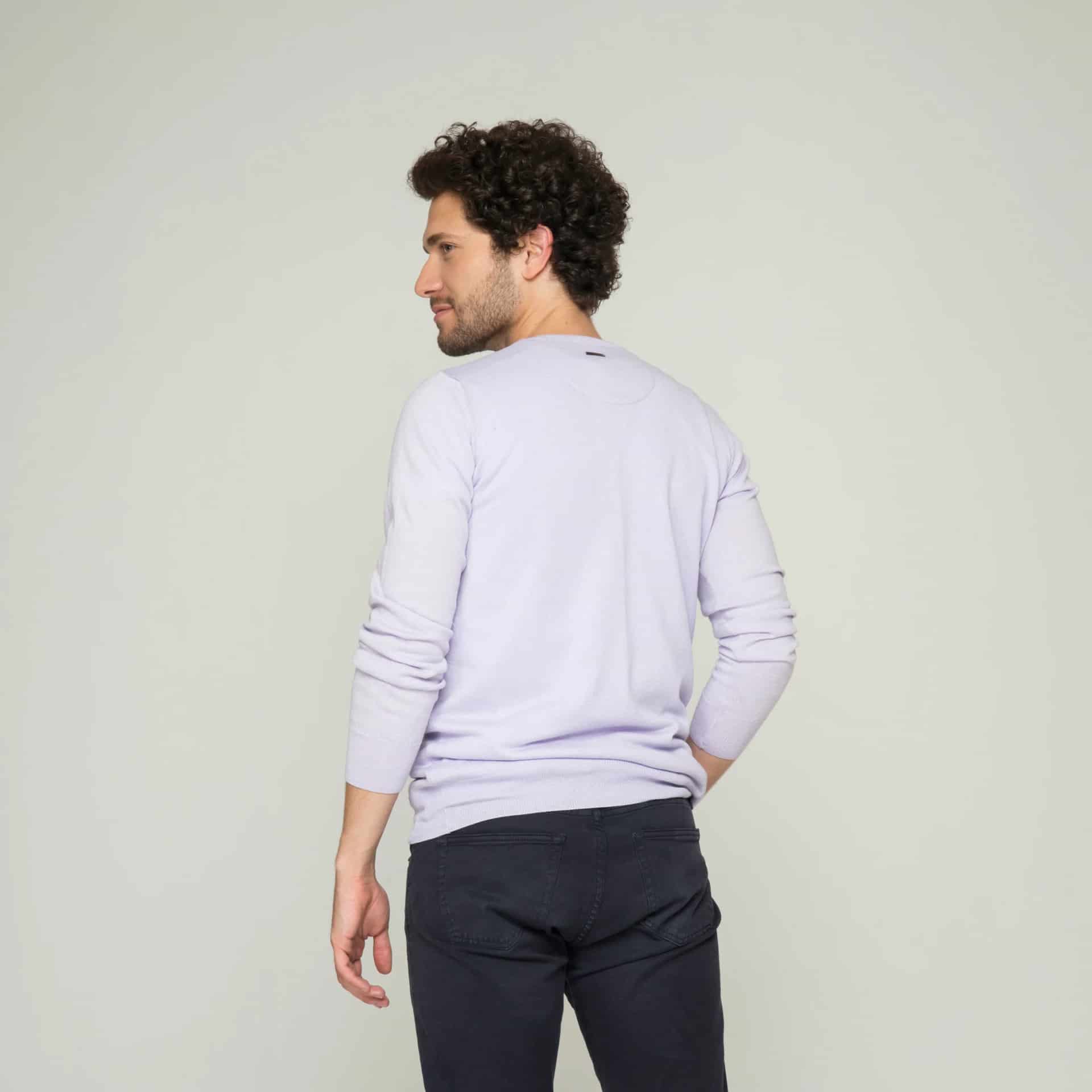 Saco Cuello Redondo Algodón Lila - miniatura 5
