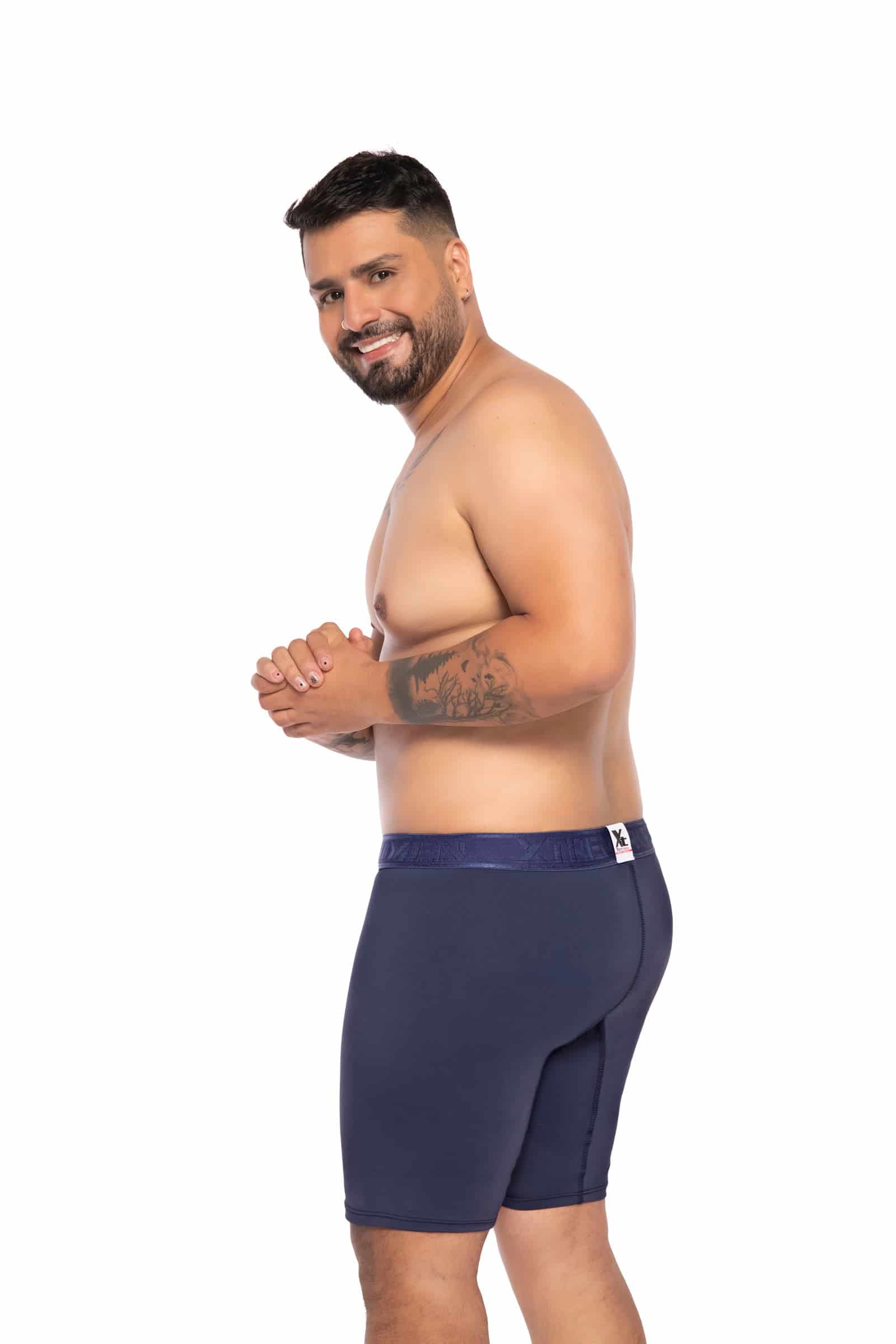 BOXER CLASICO EXTRAGRANDE MICROFIBRA NYLON AZUL OSC - miniatura 2