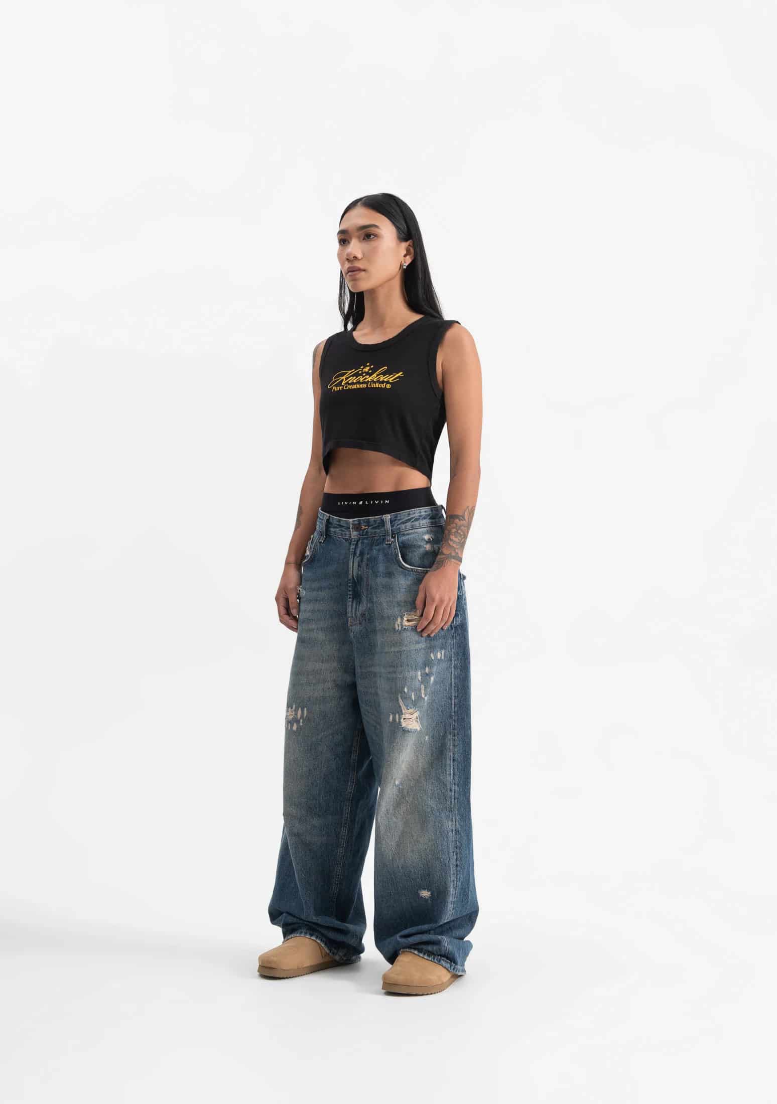 knockout black crop top - miniatura 13
