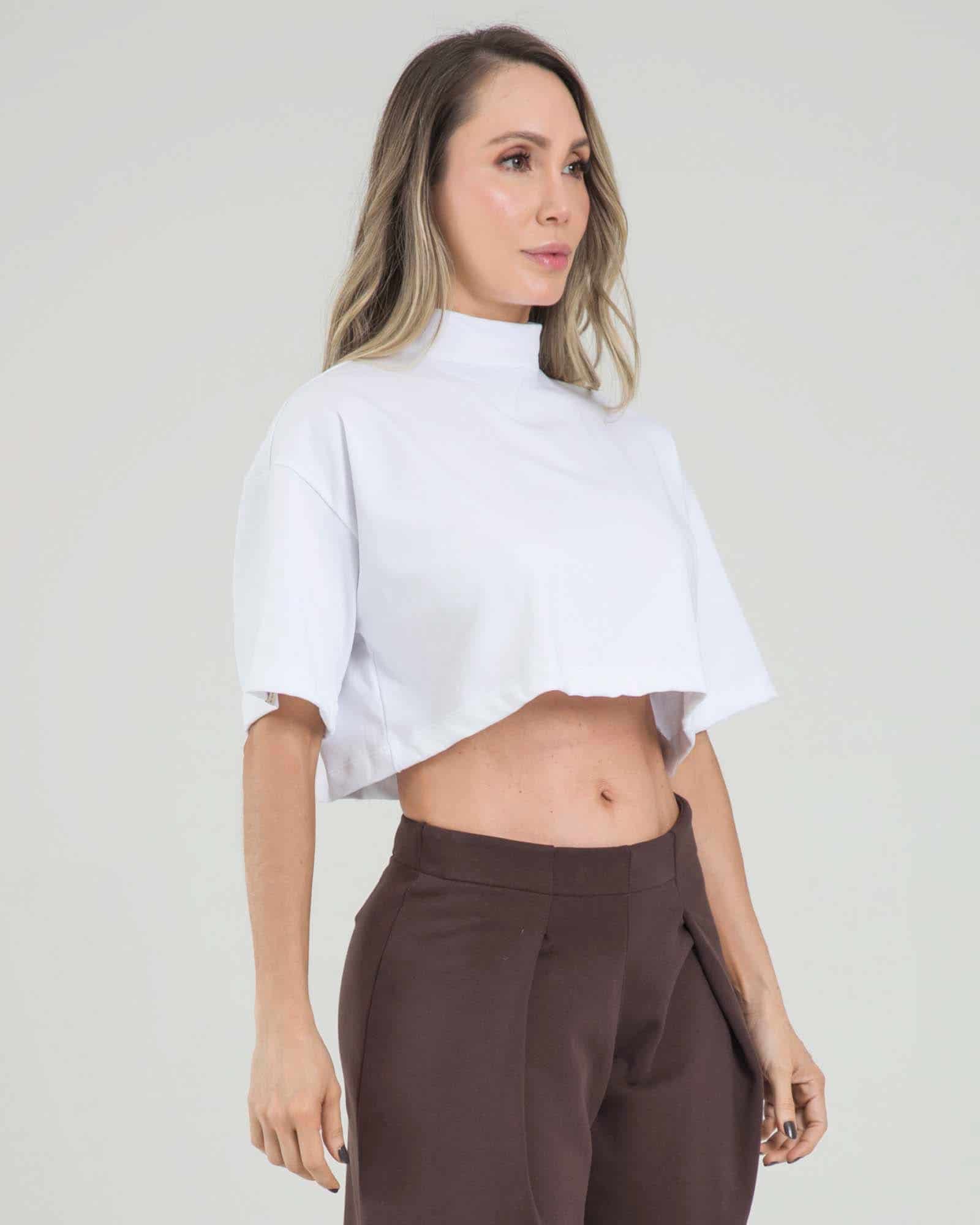 Blusa back zip blanco lumen FIBER - miniatura 1