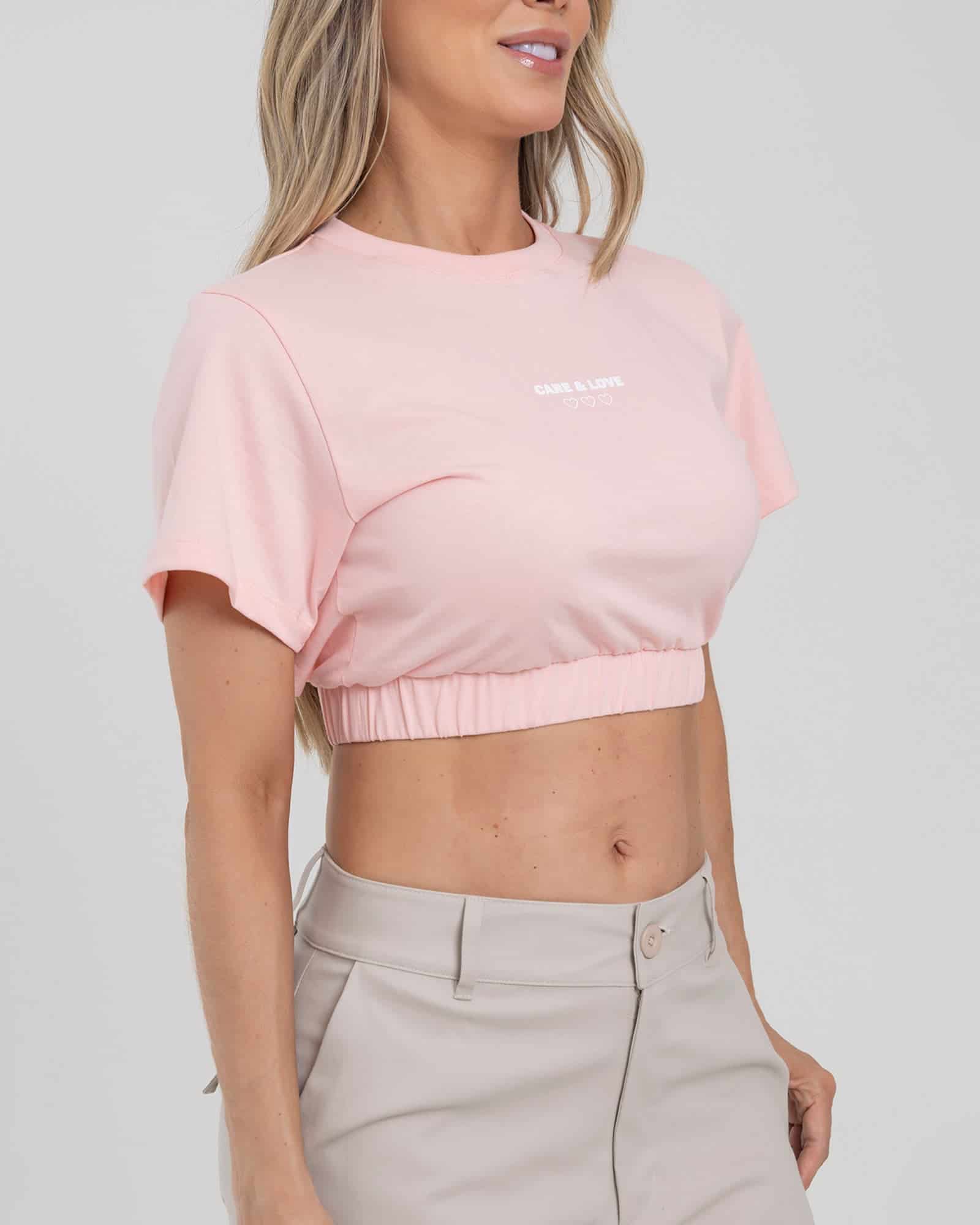Camiseta airy care & love rosa pastel new dawn FIBER - miniatura 2