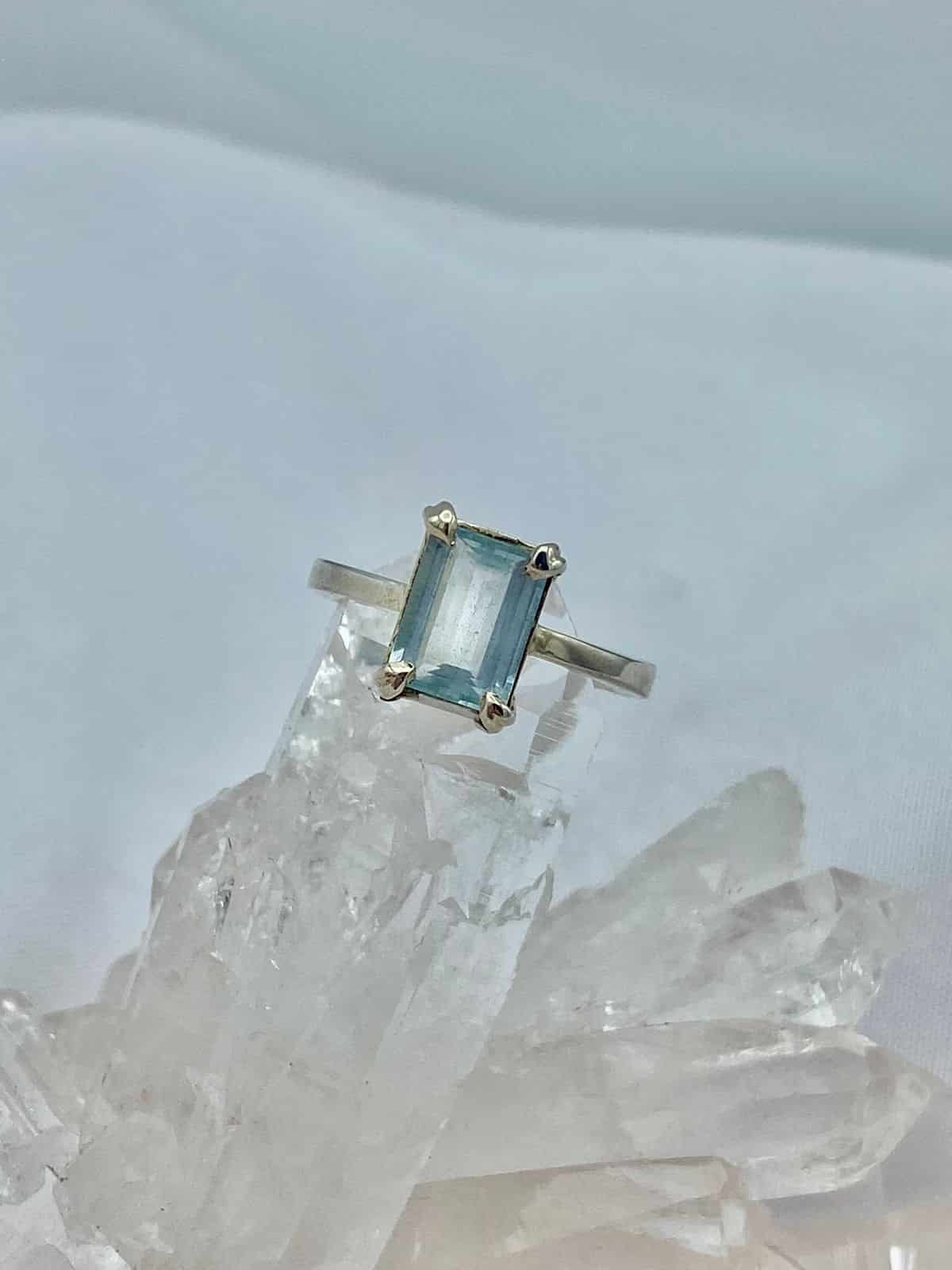 Anillo Aguamarina Rectangular - miniatura 3