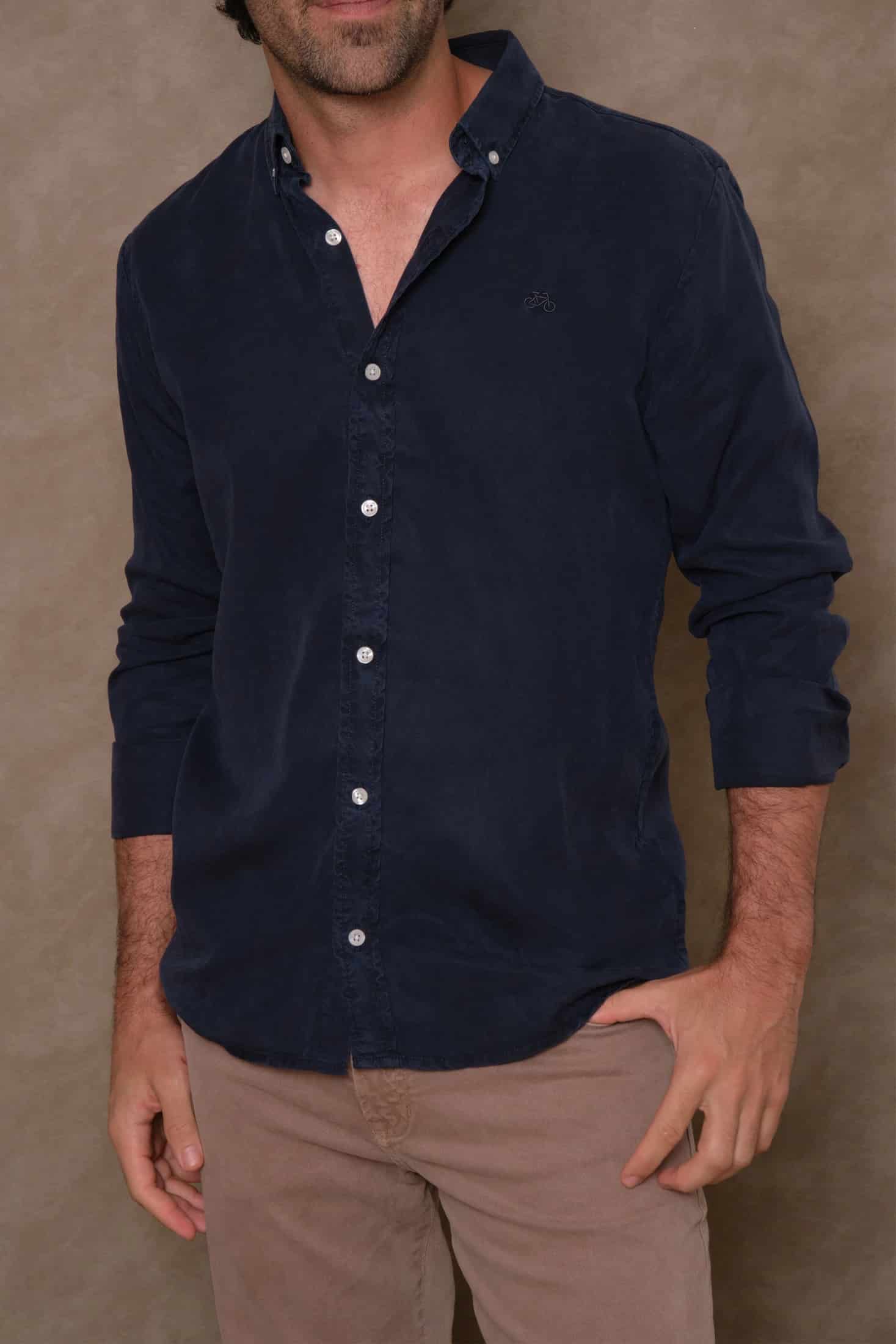 CAMISA LYOCELL NP DARK BLUE - miniatura 1