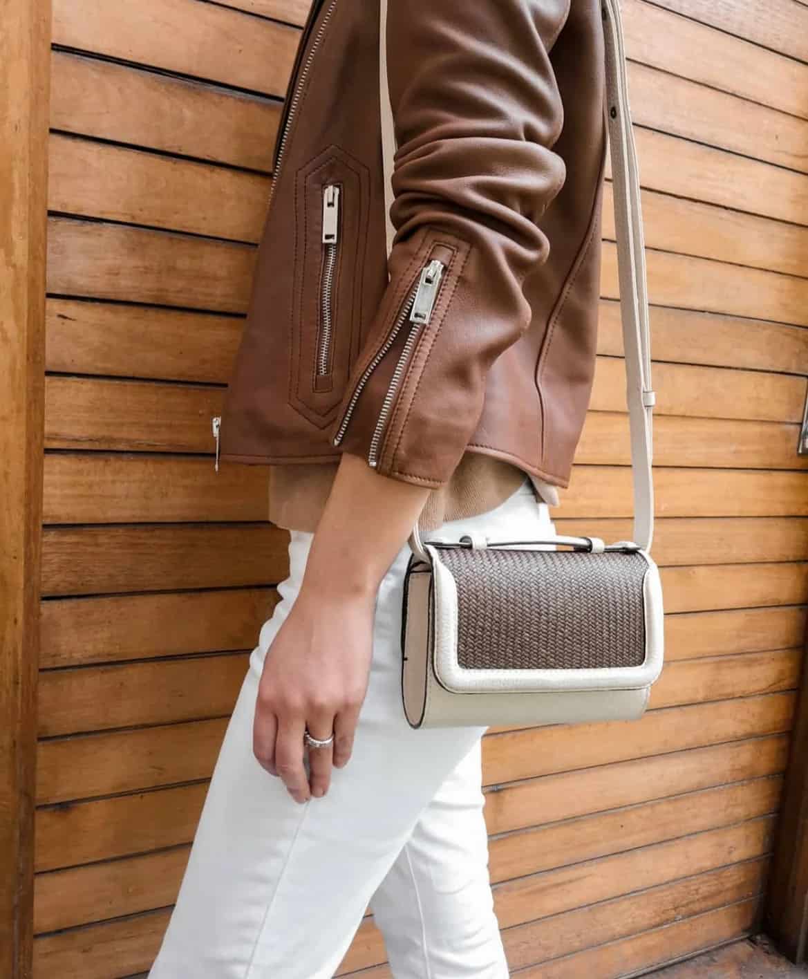 Iraca Belt bag - White & Brown - miniatura 3