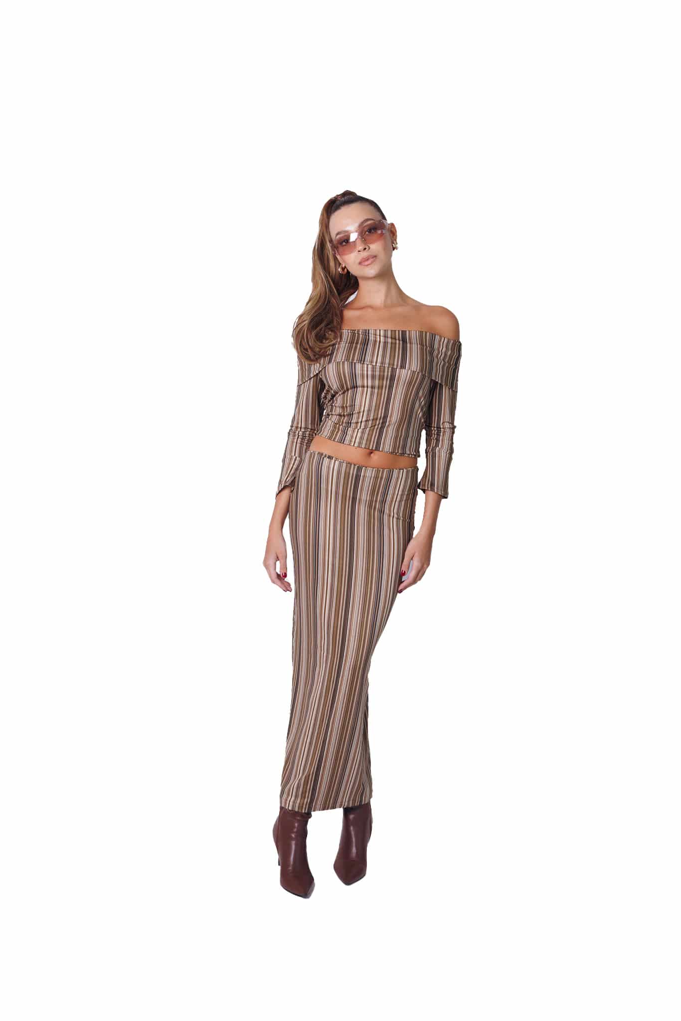 Off Shoulder Top In Desert Burn - miniatura 5