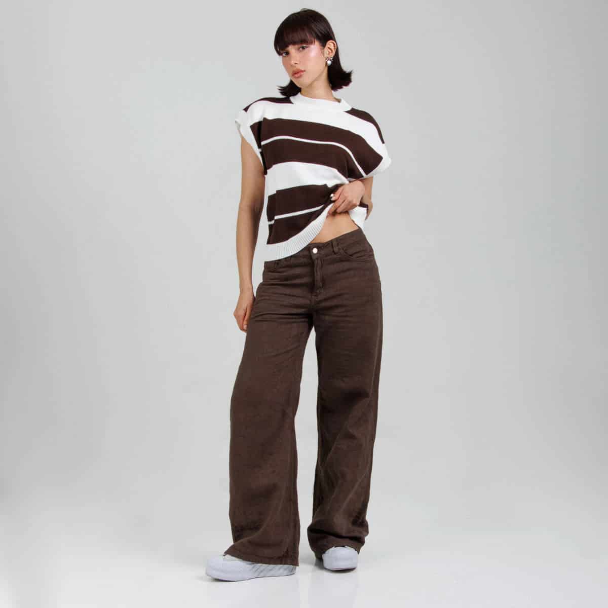 Jean Wide Leg Cafe Ax-3103 Rigido - miniatura 4