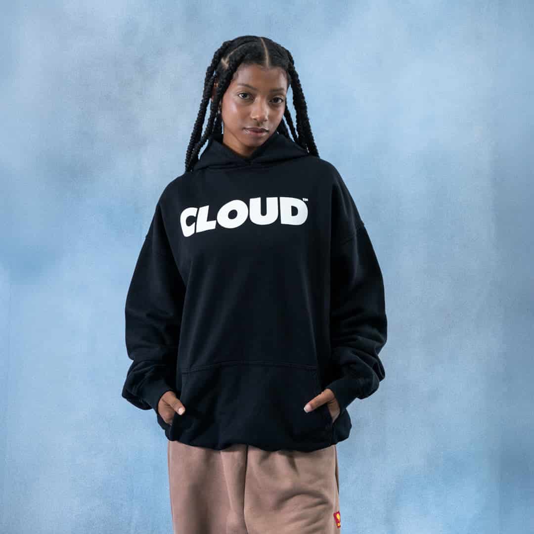 Hoodie BLOCK blanco sobre negro - miniatura 4