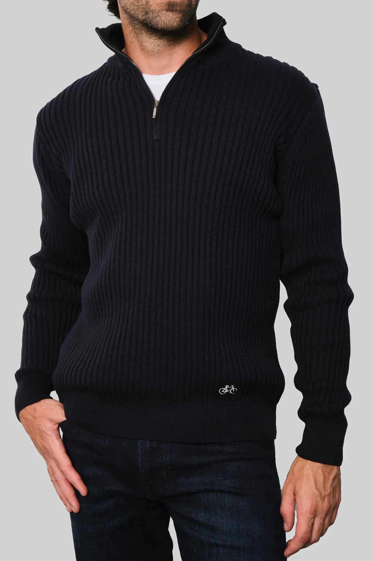 SACO LINED HALF ZIP NAVY - miniatura 4