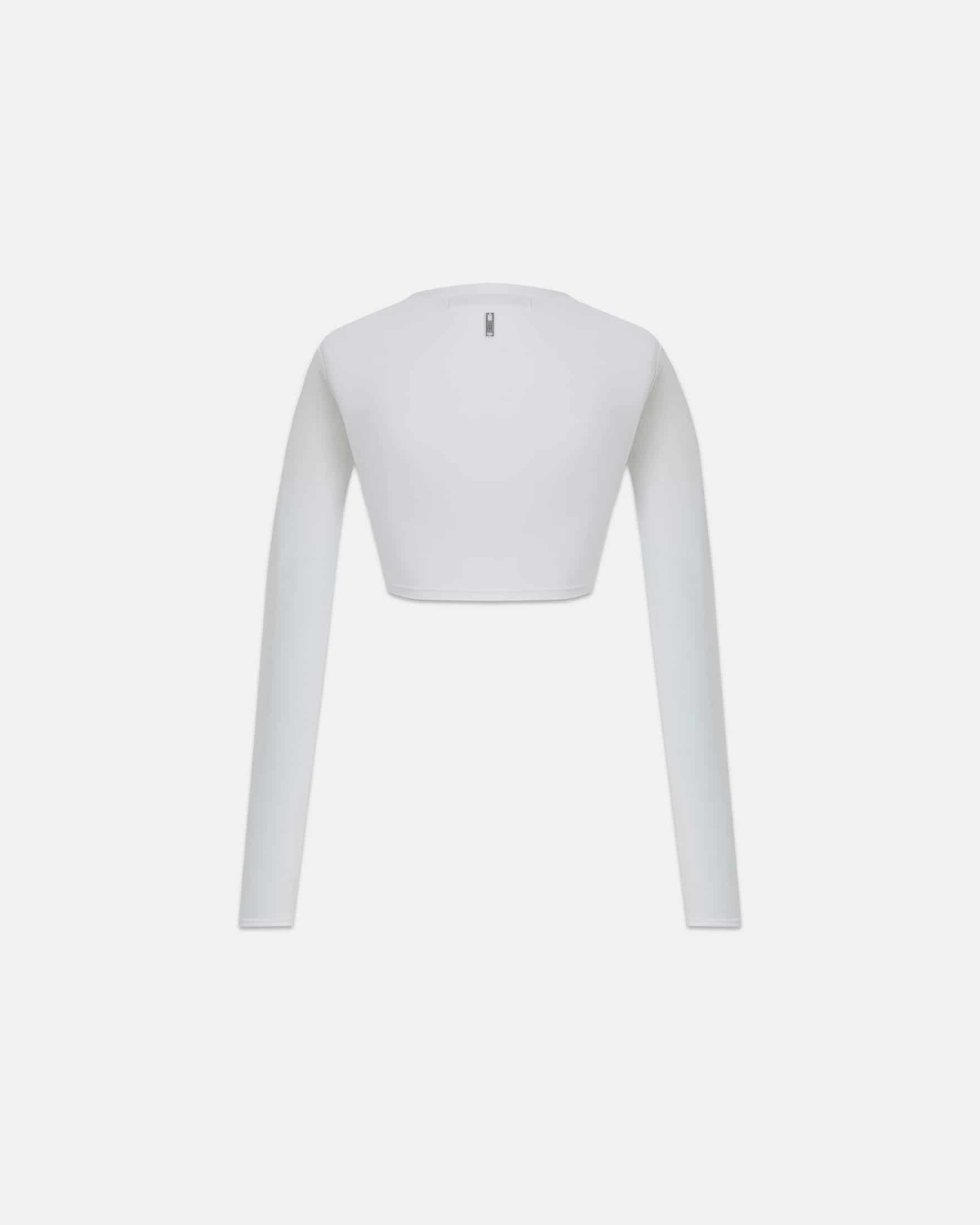Line Basic Long Sleeve Cropped Tshirt White - miniatura 3