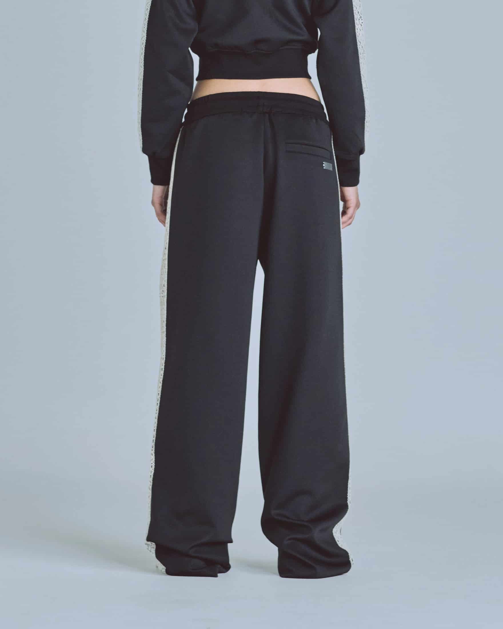 W Basics Undgld Lace-panel Track Pants Black - miniatura 7