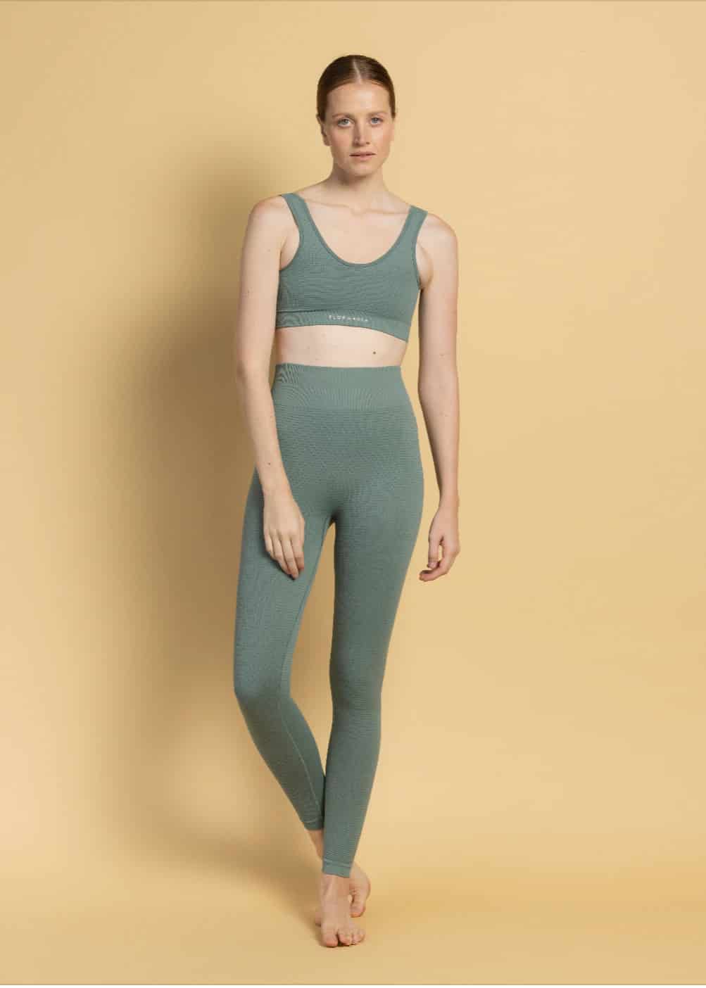 Set Top Box Legging Waffle Verde - miniatura 1