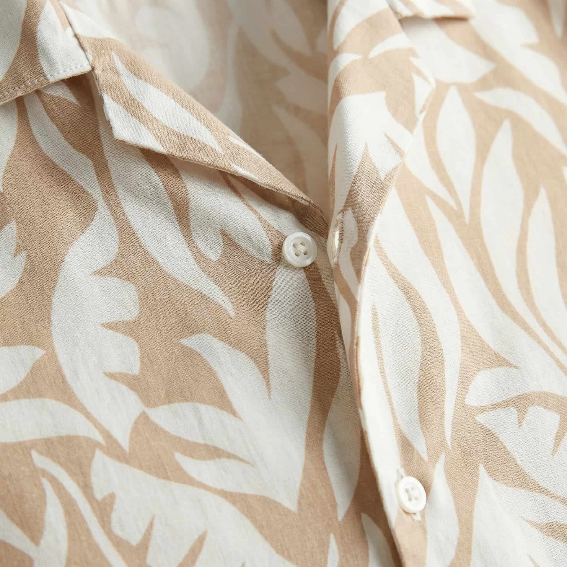 Camisa Bowling Estampada Beige C302 - miniatura 4