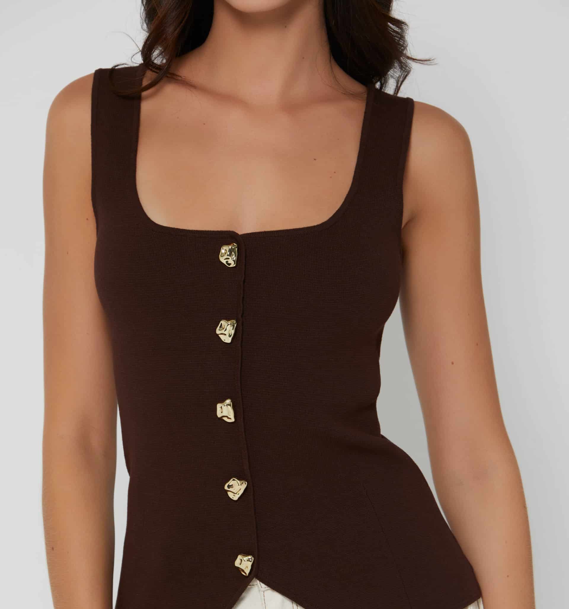 Blusa tejida manga sisa con botones - miniatura 2