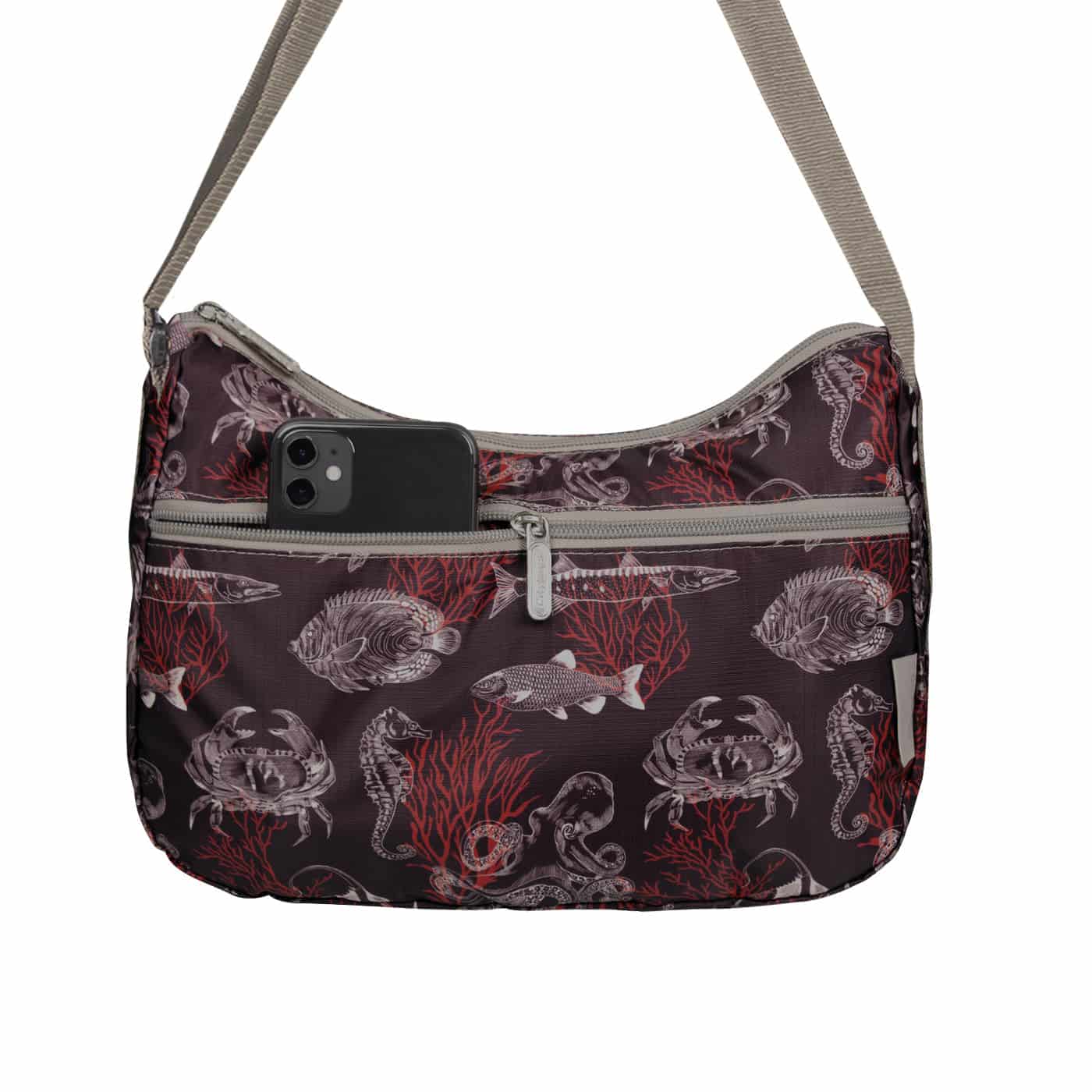 Bolso City Manos Libres ULTRA Plegable Estampado Coral - miniatura 4