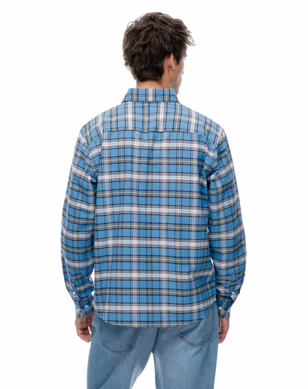 Camisa manga larga regular algodón cuadros hombre - miniatura 3