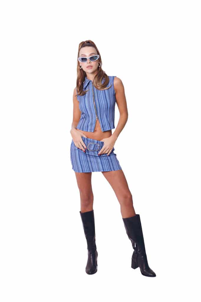 Zip Top in Blue Stripes - miniatura 5