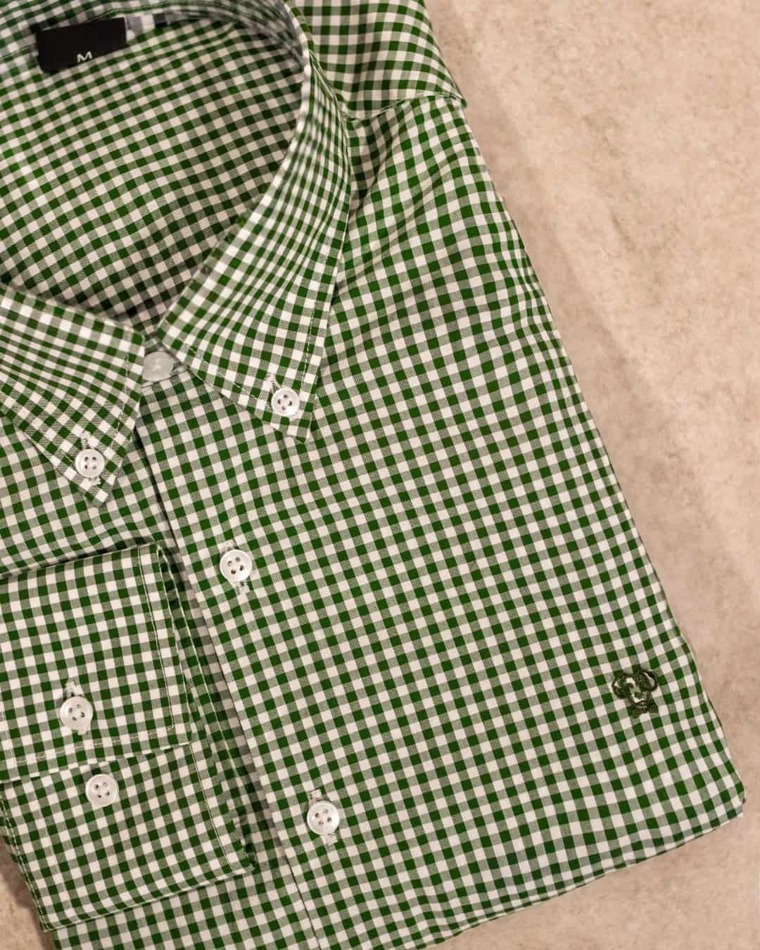 Camisa Antimanchas Popelina Cuadros Verde Oscuro Lugano - miniatura 7