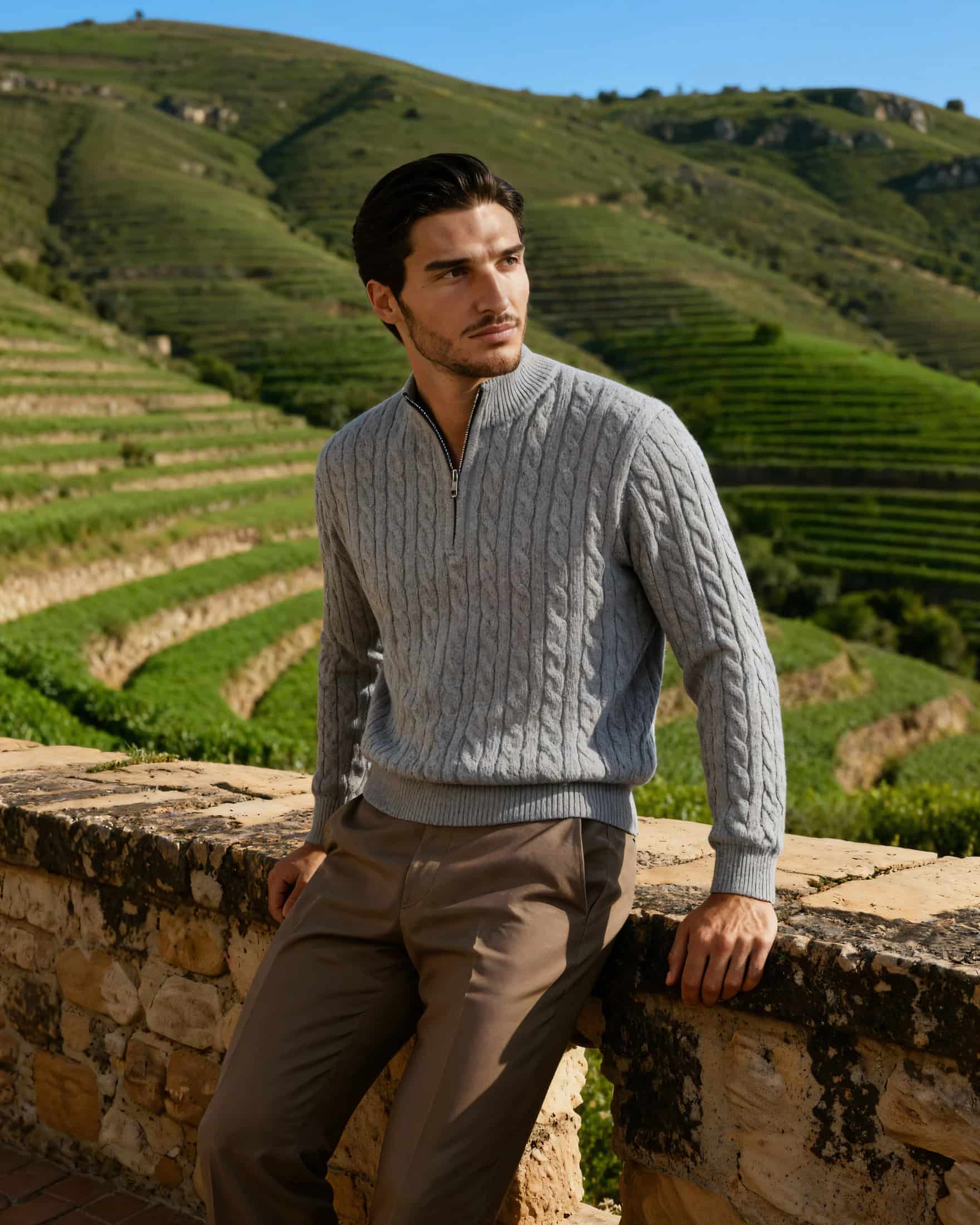 100% Cashmere Woven Half Zip - miniatura 12