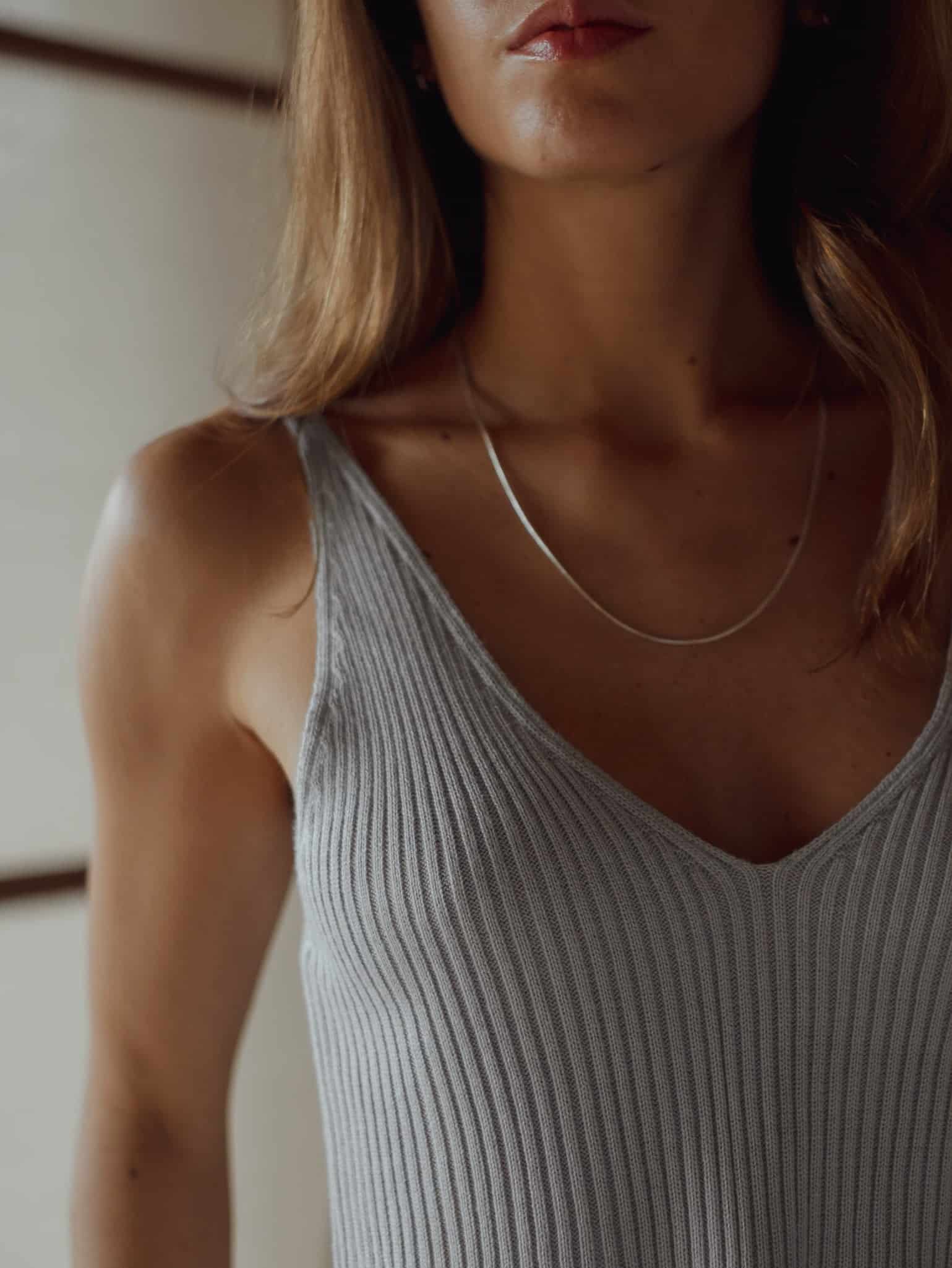BASIC KNIT TANK TOP - LIGHT GRAY - miniatura 7