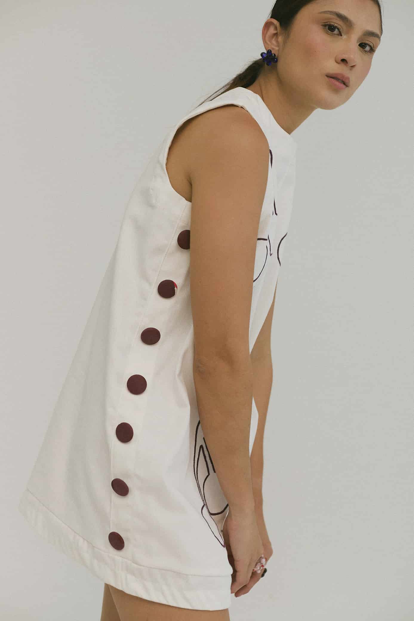 Vestido Anfitriona Cherries Crudo - miniatura 12